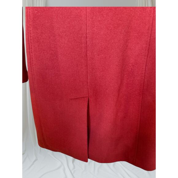 Calvin Klein Red Wool Cashmere Blend Coat Women’s Classic Button Front Jacket - Picture 5 of 12